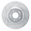 E-Line Drilled & Slotted Silver Brake Rotor, Fits Select Kia/Hyundai/Genesis, Position: Front Left - image 1