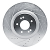 E-Line Drilled & Slotted Silver Brake Rotor, Fits Select Kia/Hyundai/Genesis, Position: Front Left - image 1