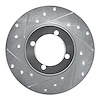 E-Line Drilled & Slotted Silver Brake Rotor, 1967-1974 Opel, Position: Front Left