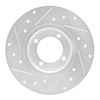 E-Line Drilled & Slotted Silver Brake Rotor, 1967-1974 Opel, Position: Front Right