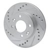 E-Line Drilled & Slotted Silver Brake Rotor, 1983-1985 Renault, Position: Front Left - image 2
