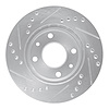 E-Line Drilled & Slotted Silver Brake Rotor, 1983-1985 Renault, Position: Front Right - image 1