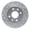 E-Line Drilled & Slotted Silver Brake Rotor, 1981-1987 Renault, Position: Front Left - image 1