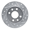 E-Line Drilled & Slotted Silver Brake Rotor, 1981-1987 Renault, Position: Front Right - image 1