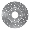 E-Line Drilled & Slotted Silver Brake Rotor, 1981-1983 Renault, Position: Front Left - image 1