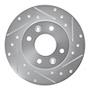 E-Line Drilled & Slotted Silver Brake Rotor, 1981-1983 Renault, Position: Front Right