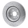 E-Line Drilled & Slotted Silver Brake Rotor, 2012-2021 Tesla, Position: Front Left - image 3