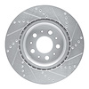 E-Line Drilled & Slotted Silver Brake Rotor, Fits Select Tesla, Position: Front Left - image 1
