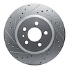 E-Line Drilled & Slotted Silver Brake Rotor, Fits Select Tesla, Position: Front Left - image 1