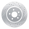 E-Line Drilled & Slotted Silver Brake Rotor, Fits Select Tesla, Position: Front Right - image 1