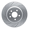 E-Line Drilled & Slotted Silver Brake Rotor, Fits Select Tesla, Position: Rear Left - image 1