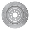 E-Line Drilled & Slotted Silver Brake Rotor, 2012-2021 Tesla, Position: Rear Right - image 1