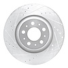 E-Line Drilled & Slotted Silver Brake Rotor, Fits Select Tesla, Position: Rear Left - image 1