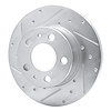 E-Line Drilled & Slotted Silver Brake Rotor, 1975-1987 Volvo, Position: Front Left - image 1