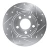 E-Line Drilled & Slotted Silver Brake Rotor, 1975-1987 Volvo, Position: Front Left - image 2