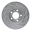 E-Line Drilled & Slotted Silver Brake Rotor, 1976-1993 Volvo, Position: Front Left - image 1