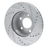 E-Line Drilled & Slotted Silver Brake Rotor, 1976-1993 Volvo, Position: Front Left - image 4