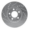 E-Line Drilled & Slotted Silver Brake Rotor, 1976-1993 Volvo, Position: Front Right - image 4