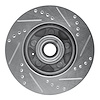 E-Line Drilled & Slotted Silver Brake Rotor, 1982-1987 Volvo, Position: Front Left - image 1