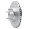 E-Line Drilled & Slotted Silver Brake Rotor, 1982-1987 Volvo, Position: Front Right - image 2