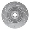 E-Line Drilled & Slotted Silver Brake Rotor, 1982-1987 Volvo, Position: Front Right - image 4