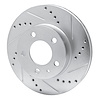 E-Line Drilled & Slotted Silver Brake Rotor, 1982-1990 Volvo, Position: Front Right - image 1