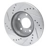 E-Line Drilled & Slotted Silver Brake Rotor, 1982-1990 Volvo, Position: Front Right - image 3
