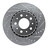 E-Line Drilled & Slotted Silver Brake Rotor, 1982-1992 Volvo, Position: Front Right - image 1