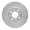E-Line Drilled & Slotted Silver Brake Rotor, 1993-1995 Volvo, Position: Front Left - image 1