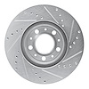 E-Line Drilled & Slotted Silver Brake Rotor, 1995-2004 Volvo, Position: Front Left - image 1