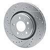 E-Line Drilled & Slotted Silver Brake Rotor, 1998-2004 Volvo, Position: Front Left - image 1