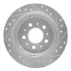 E-Line Drilled & Slotted Silver Brake Rotor, 1998-2000 Volvo, Position: Rear Left - image 4