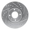 E-Line Drilled & Slotted Silver Brake Rotor, 2000-2004 Volvo, Position: Front Left - image 2