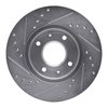 E-Line Drilled & Slotted Silver Brake Rotor, 2000-2004 Volvo, Position: Front Right - image 4