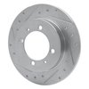 E-Line Drilled & Slotted Silver Brake Rotor, 2000-2007 Fits Multiple Makes/Models, Position: Rear Left - image 2