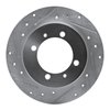 E-Line Drilled & Slotted Silver Brake Rotor, 2000-2007 Fits Multiple Makes/Models, Position: Rear Left - image 3