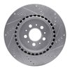 E-Line Drilled & Slotted Silver Brake Rotor, 2004-2007 Volvo, Position: Rear Left - image 3