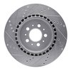 E-Line Drilled & Slotted Silver Brake Rotor, 2004-2007 Volvo, Position: Rear Right - image 2