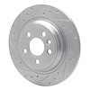 E-Line Drilled & Slotted Silver Brake Rotor, 2007-2018 Volvo, Position: Rear Left - image 1