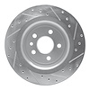 E-Line Drilled & Slotted Silver Brake Rotor, 2007-2015 Volvo, Position: Rear Left - image 1