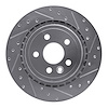 E-Line Drilled & Slotted Silver Brake Rotor, 2007-2015 Volvo, Position: Rear Right - image 1