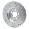 E-Line Drilled & Slotted Silver Brake Rotor, 2003-2009 Volvo, Position: Front Left - image 2
