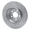 E-Line Drilled & Slotted Silver Brake Rotor, 2003-2014 Volvo, Position: Rear Left - image 1