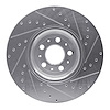 E-Line Drilled & Slotted Silver Brake Rotor, 2003-2009 Volvo, Position: Front Left - image 1