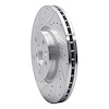 E-Line Drilled & Slotted Silver Brake Rotor, 2007-2018 Fits Multiple Makes/Models, Position: Front Left - image 1