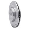 E-Line Drilled & Slotted Silver Brake Rotor, 2007-2018 Fits Multiple Makes/Models, Position: Front Right - image 2
