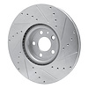 E-Line Drilled & Slotted Silver Brake Rotor, Fits Select Fits Multiple Makes/Models, Position: Front Left