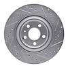 E-Line Drilled & Slotted Silver Brake Rotor, Fits Select Volvo, Position: Rear Left - image 1
