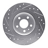 E-Line Drilled & Slotted Silver Brake Rotor, Fits Select Volvo, Position: Rear Right - image 1