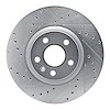 E-Line Drilled & Slotted Silver Brake Rotor, Fits Select Volvo, Position: Front Left - image 1